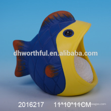 Ceramic sponge holder with small fish design for kitchen